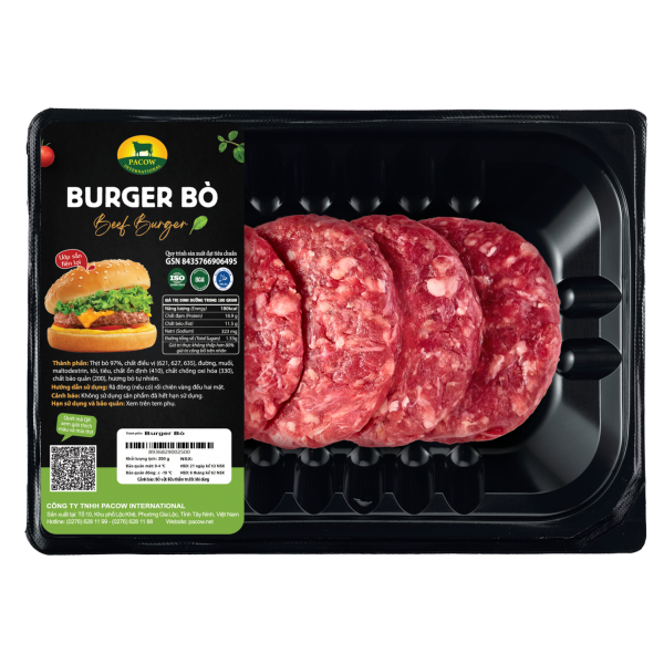 BURGER BÒ PACOW 250G (4 MIẾNG)