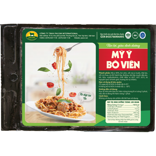 MỲ Ý BÒ VIÊN PACOW 250G