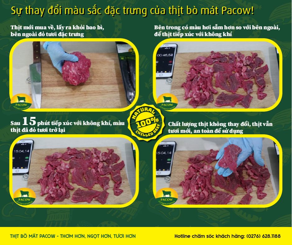 Mùi & Màu thịt bò mát Pacow